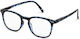 Nordic Vision Skovde Women's Reading Glasses +1.00 in Blue color
