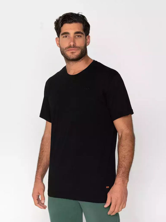 Fila Μel Ανδρικό T-shirt Μαύρο με Στάμπα