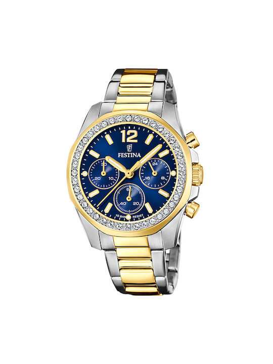 Festina Damen Uhr Chronograph mit Metallarmband