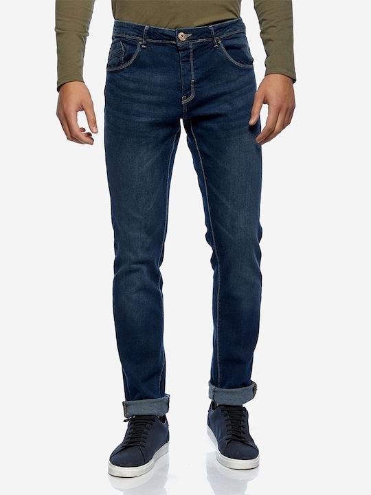Herren Jeanshosen Elastisch Regular Fit Marineblau