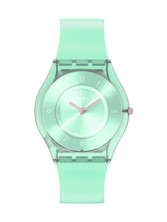 Swatch Pastelious Дамски Часовник 34мм Кварцов със Син Каучуков Каишка