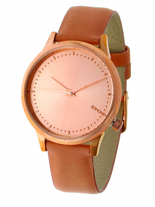 Komono Estelle Womens Watch 36mm Battery With Brown Leather Strap