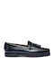 Leder Damen Bootsschuhe in Schwarz Farbe