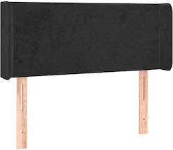 vidaXL LED Bed Headboard Fabric Black 103x88cm