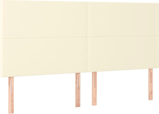 vidaXL vidaXL Kopfstützen für Betten mit Leder Ecru 160x118cm