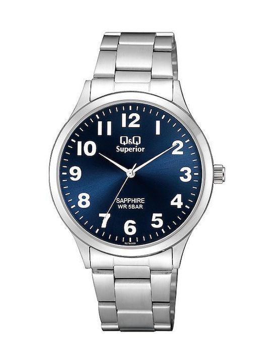 Q&Q Superior Watch Battery with Silver Metal Bracelet