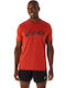 ASICS Ανδρικό T-shirt Κόκκινο με Στάμπα