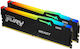 Kingston Fury Beast RGB DDR5 16GB RAM με 2x8GB Modules και Ταχύτητα 6000 για Desktop