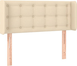 vidaXL LED Bed Headboard Fabric Cream 103x88cm