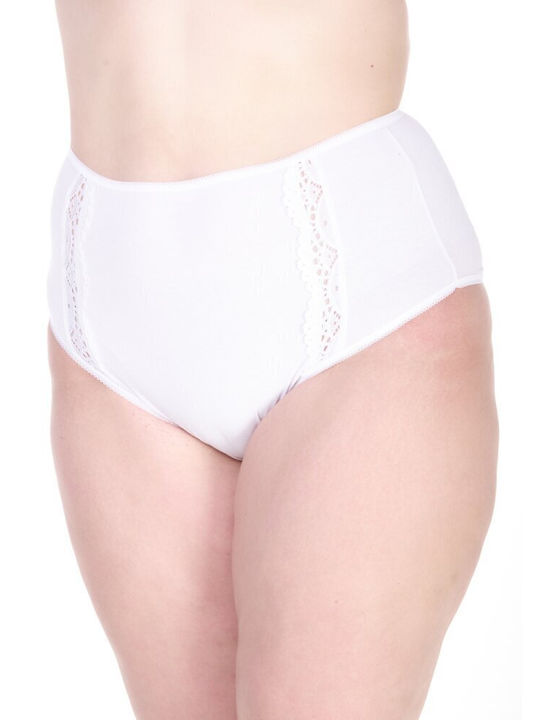 Fay Lingerie Cotton High-waisted Women's Slip with Lace White