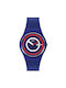 Swatch Watch Battery with Blue Rubber Strap