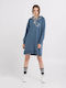 Long Women's Sweatshirt Hooded Navy Blue