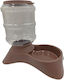 Kunststoff Schale mit Behälter Futterautomat für Hund 32cm in Braune Farbe