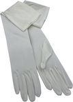 ECRU SATIN WEDDING GLOVES 48 CM