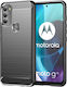 Techsuit Carbon Задна корица Силикон Черен (Moto G71 5G)