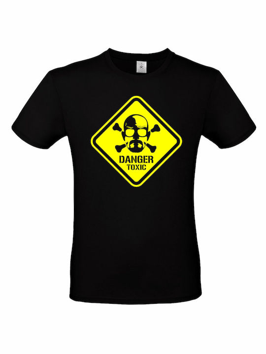 B&C T-shirt Breaking Bad Heisenberg Danger Toxic σε Μαύρο χρώμα