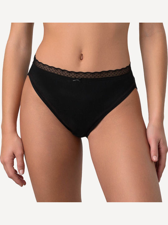 Vamp Femeie Slip cu Dantelă Negru