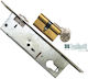 F.lli Facchinetti Recessed Lock Bilias with Cylinder and Center 45mm Silver