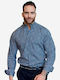 Long Sleeve Cotton Shirt in Regular Fit Floral Blue