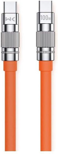 WK WDC-188 USB 2.0 Cable USB-C Male - USB-C 100W PD Orange 1m