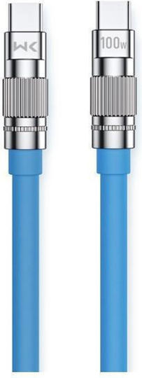 WK WDC-188 USB 2.0 Cable USB-C male - USB-C 100W PD Μπλε 1m 250686