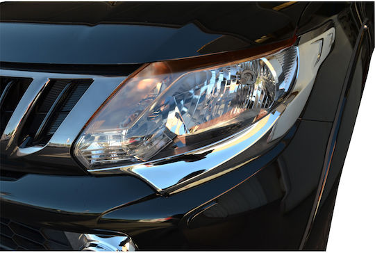 GroupAK Μάσκες Φαναριών Μπροστινές για Mitsubishi L200 Εμπρόσθιες Γρίλιες Φαναριών για Mitsubishi L200 Triton 2015+
