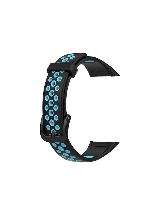 Dual Color Λουράκι Σιλικόνης Black / Blue (Honor Band 6 / Huawei Band 6)