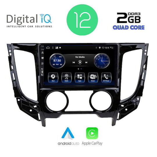 Digital IQ Auto-Audiosystem für Fiat Vollrück Mitsubishi L200 2015+ mit A/C (Bluetooth/USB/AUX/WiFi/GPS/Apple-Carplay/Android-Auto/Notenblätter) mit Touchscreen 9"