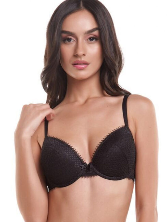 Miss Rosy Daydream Push Up Bra Underwire Black