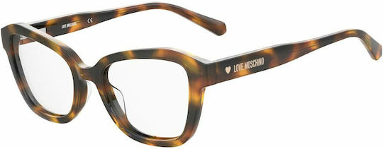 Moschino Women's Acetate Prescription Eyeglass Frames Brown Tortoise MOL606/TN 05L