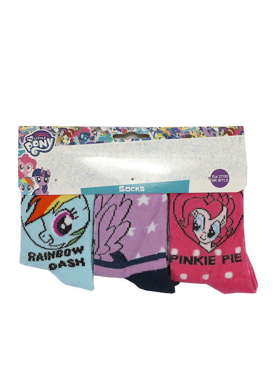 Hasbro Παιδικές Κάλτσες Μακριές My Little Pony Γαλάζιες 3 Ζευγάρια