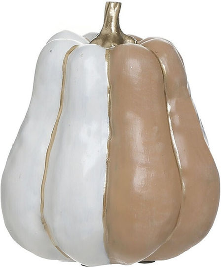 Inart Dekorative Kürbis aus Polyresin Beige White 11x11x13cm 1Stück