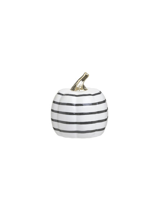 Inart Decorative Pumpkin made of Ceramic Material Black and white/gold 15x15x16cm 1pcs