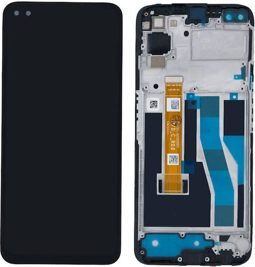 Screen Service Pack with Touch Mechanism and Frame for Realme 6 Pro (Black)