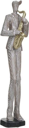 Inart Dekorativ Statuette aus Polyresin Saxophonist 10x10x46cm 1Stück