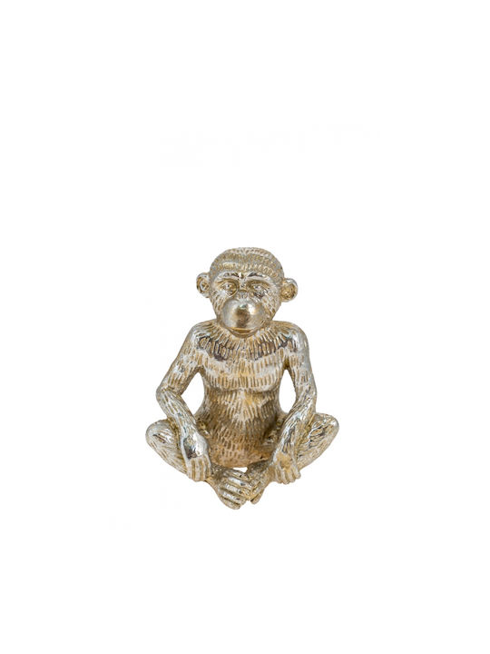 Zen Collection Decorative Ape Polyresin in Silver 11x9x13cm 1pcs