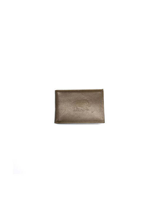 LEATHER WALLET WITH WILD BOAR COFFEE ILLUSTRATION