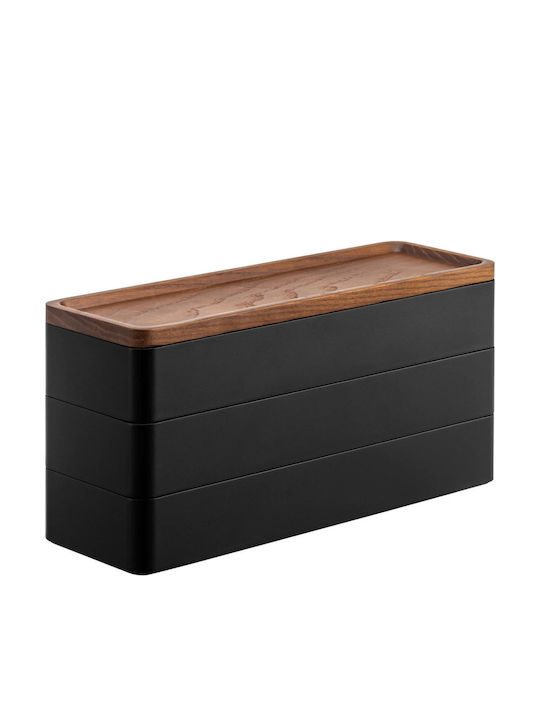 Yamazaki Metallisches Schmuckkästchen Schwarz 45x9.5x12cm