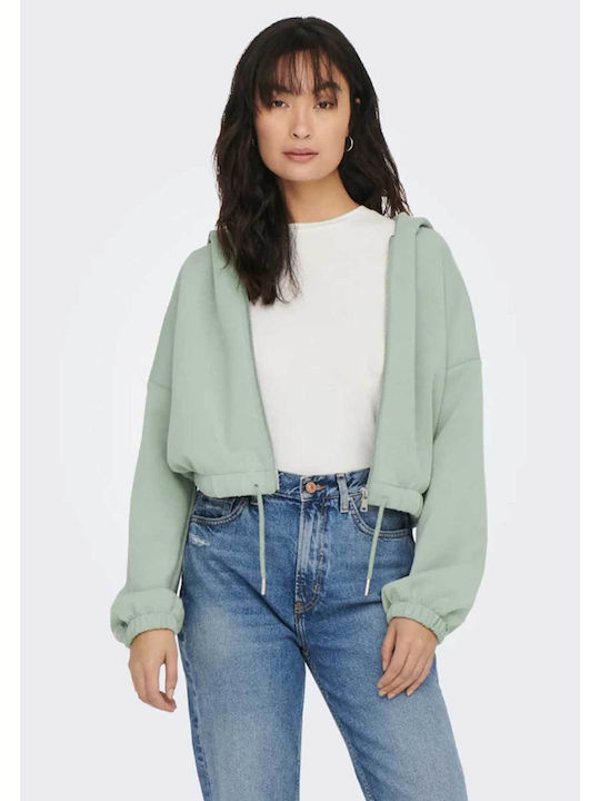 Only Women's Cropped Hooded Cardigan Mint