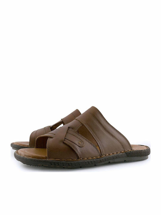 Gale Leder Herrensandalen in Tabac Braun Farbe