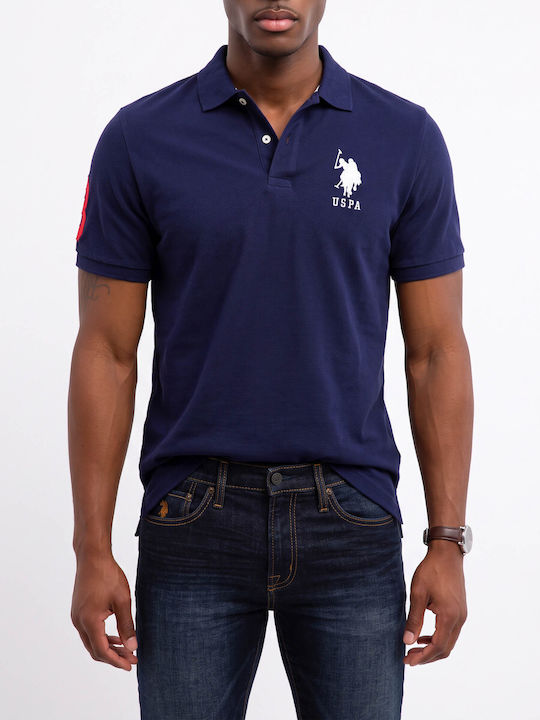 Polo Bluza Tricou Cu Mânecă Scurtă Albastru Marin