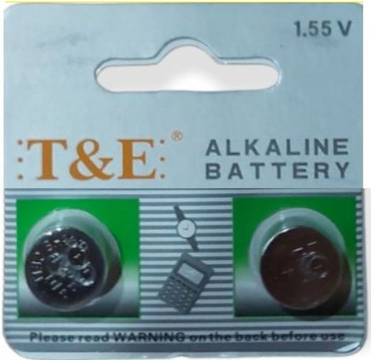 T&E Button AG13 Baterii alcaline Baterii de ceas LR44 2buc