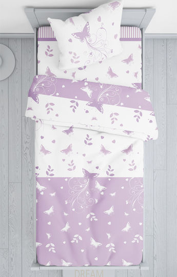 Viopros Set Pătură pentru copii Single cu Fășii de pernă Valeria Lilac 160x240buc Viopros Set Pătură pentru copii Single cu Fășii de pernă Valeria Lilac 160x240buc