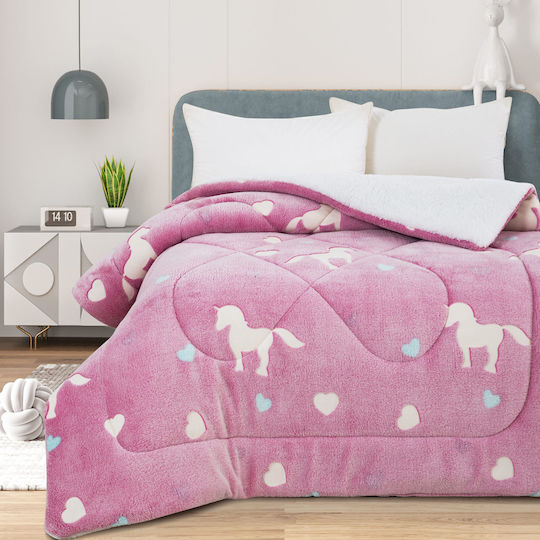 Kinderbettdecke Leuchtend Einzel Rosa 160x220cm Kinderbettdecke Leuchtend Einzel Rosa 160x220cm