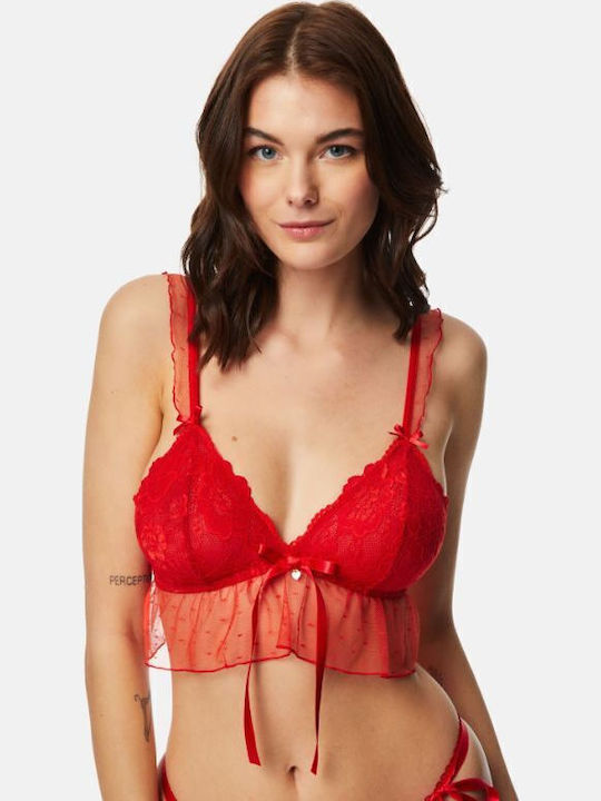 Minerva Women's Bralette Bra Red