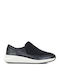 Un Rio Spark Γυναικεία Slip-On Δερμάτινα Μαύρα