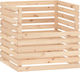 822187 Wooden Open Type Composter Brown 80x80x78cm of Solid Pine Wood