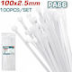 Total Plastic Cable Ties 100mm x 2.5mm in White Colour 100pcs THTCT1001