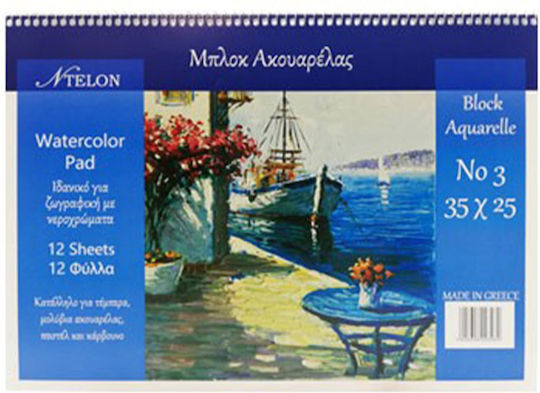 Μπλοκ Ακουαρέλας No3 25x35cm 12 Φύλλα