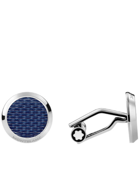 Mont Blanc Cufflink from Steel In Blue Colour